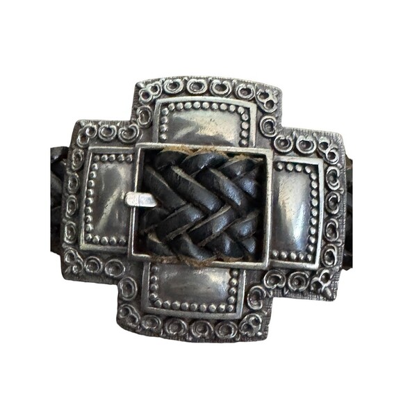Brighton Vintage 90\'s Santa Fe Concho Belt size Medium chunky southwest main image 5